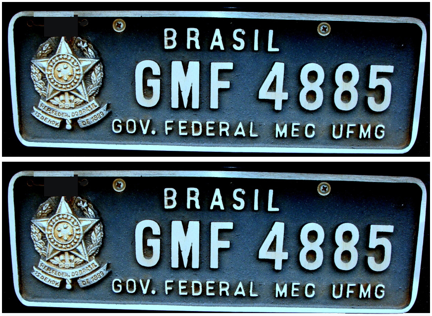 PLACA DE CARRO OFICIAL EM ALUMNIO FUNDIDO